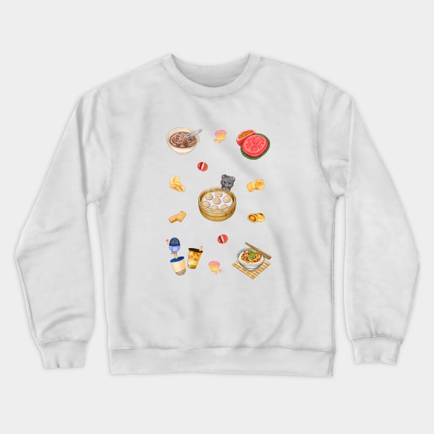 Taiwanese Food and Animals❤️ Crewneck Sweatshirt by Rose Chiu Food Illustration